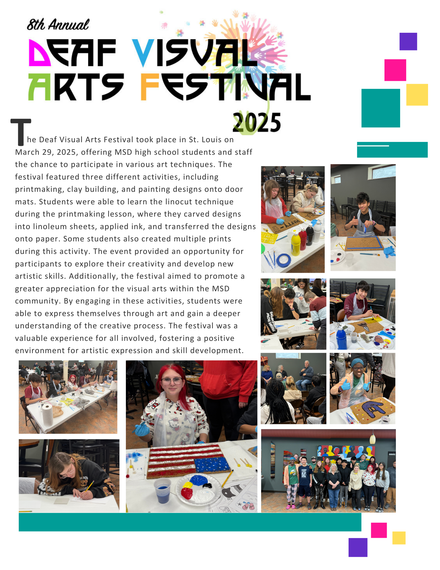 8th Annual Deaf Visual Arts Festival article and photos.