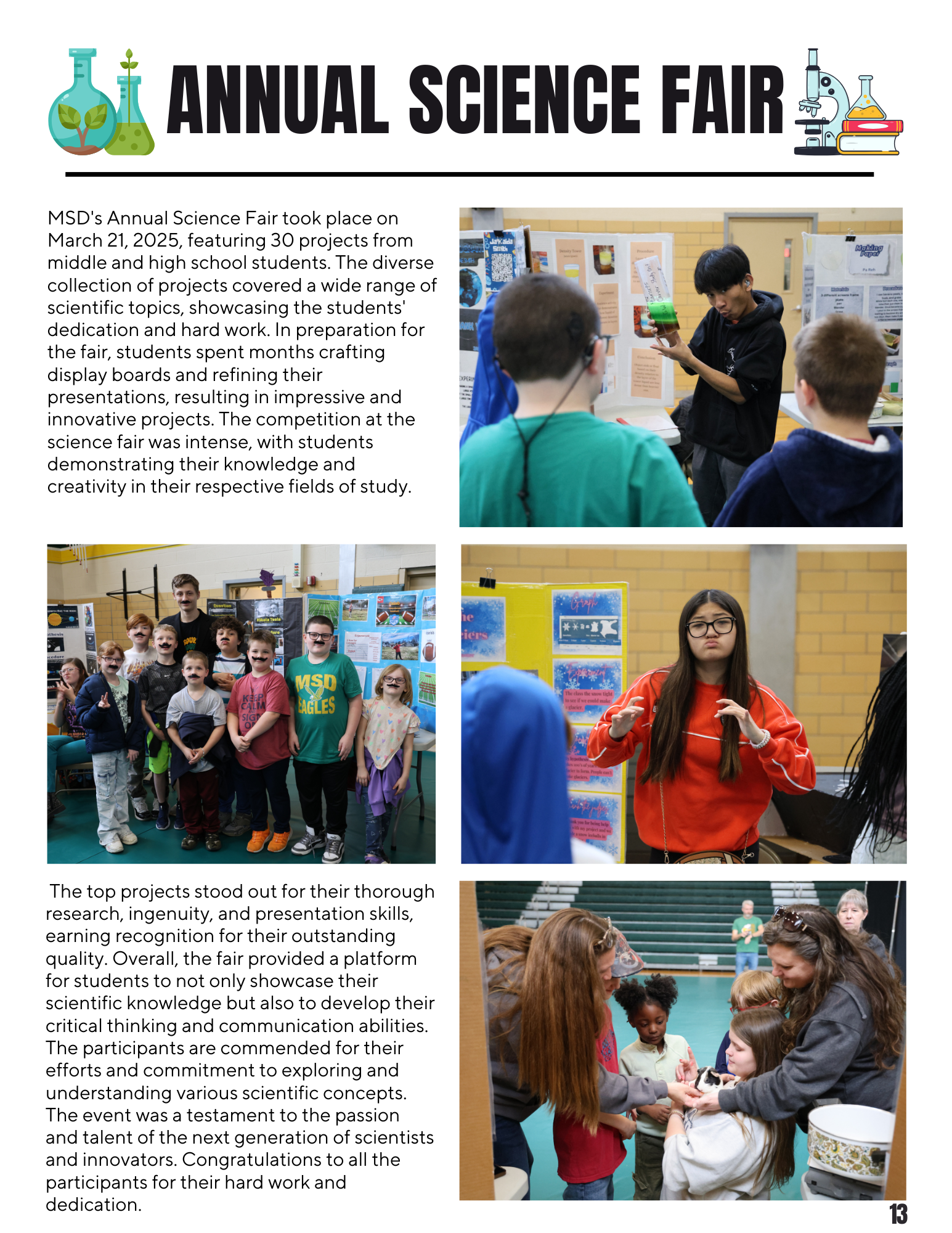 2024-25 Annual Science Fair article and photos.